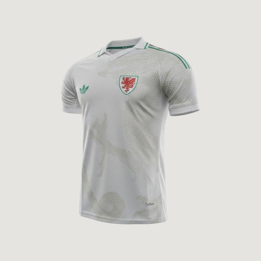 Pays de Galles – Maillot Extérieur Coupe du Monde 2026 – Blanc, Vert, Or